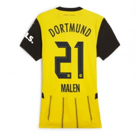 Borussia Dortmund Donyell Malen #21 Hemmakläder Dam 2024-25 Kortärmad